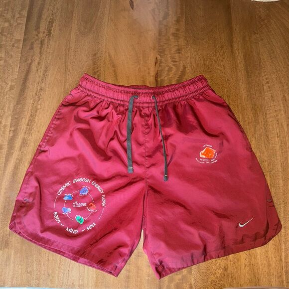 Nike Cosmic Swoosh Energy Flow Athletic Shorts Mems small Red FB9026 - Picture 1 of 9
